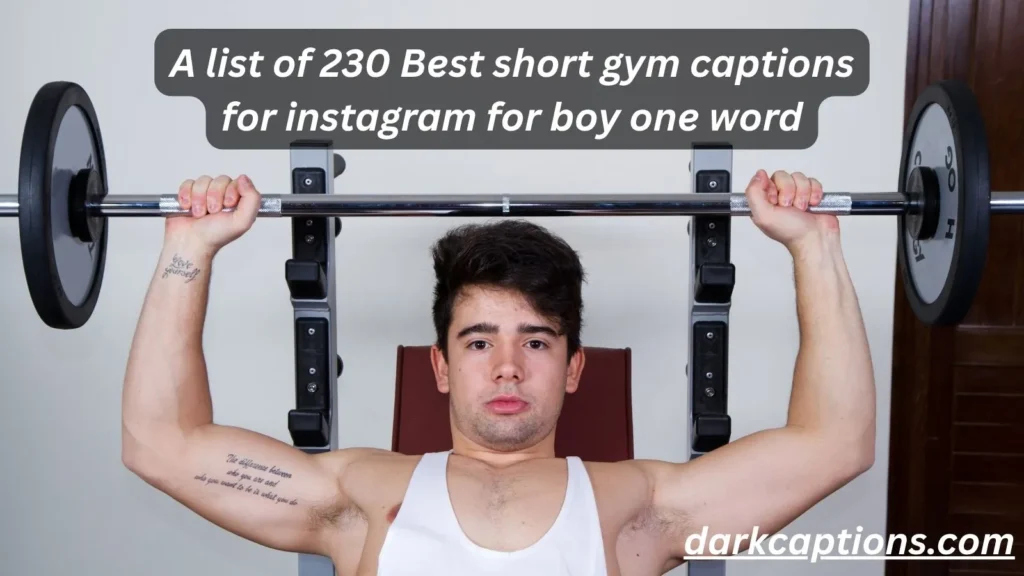 short gym captions for instagram for boy one word