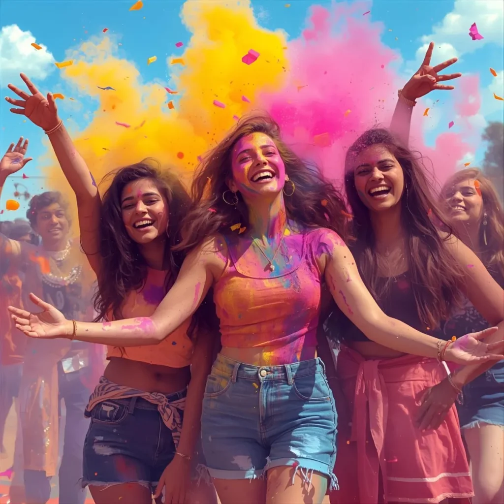 Short Holi Captions for Instagram in Hindi with Friends